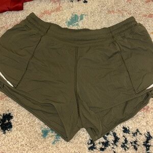 Green striped Hotty hot lulu lemon shorts